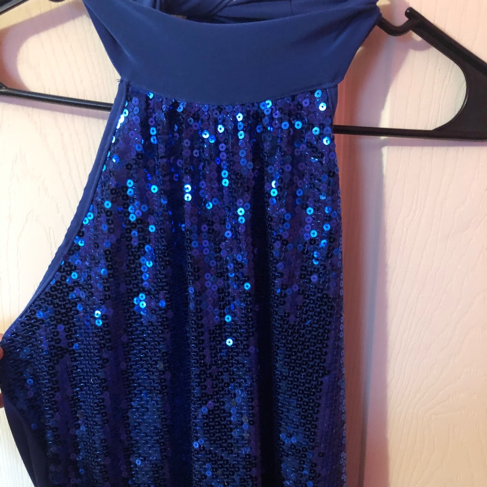 Open Back Sparkly Blue